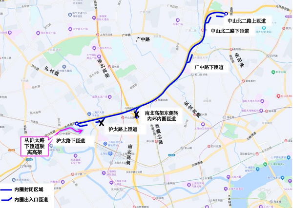 内环高架设施提升及功能完善工程再启动三句话可概括(沪太路-中山北二路)交通组织变化(图3)