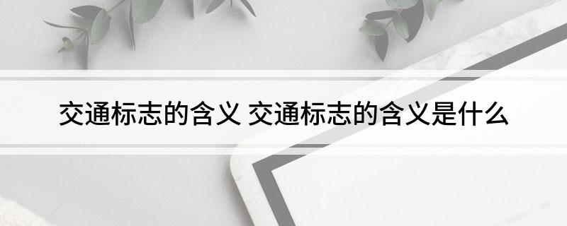 交通标志的含义
