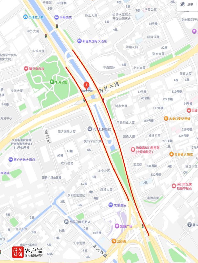 注意绕行！海口南大立交桥部分车道将封闭详