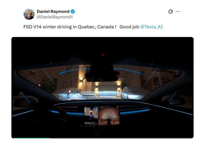 加拿大暴雪挡不住特斯拉智能辅助驾驶：车主称安全感十足(图2)