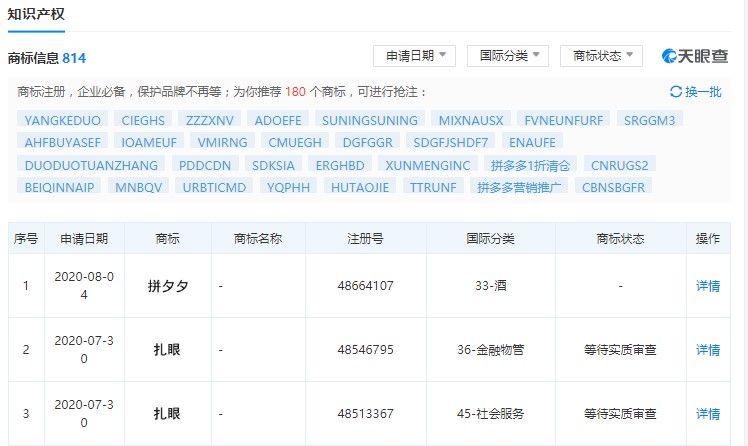 拼多多关联公司申请注册“拼夕夕”商标